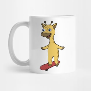 Giraffe as Skater with Skateboard Mug